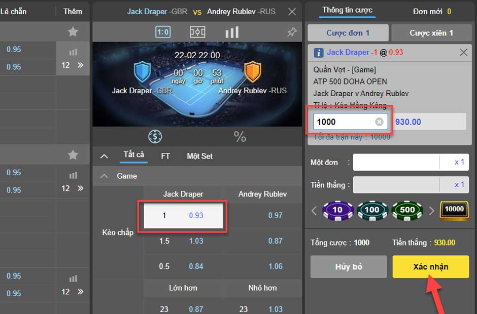 Hướng dẫn đặt cược tại nhà cái online