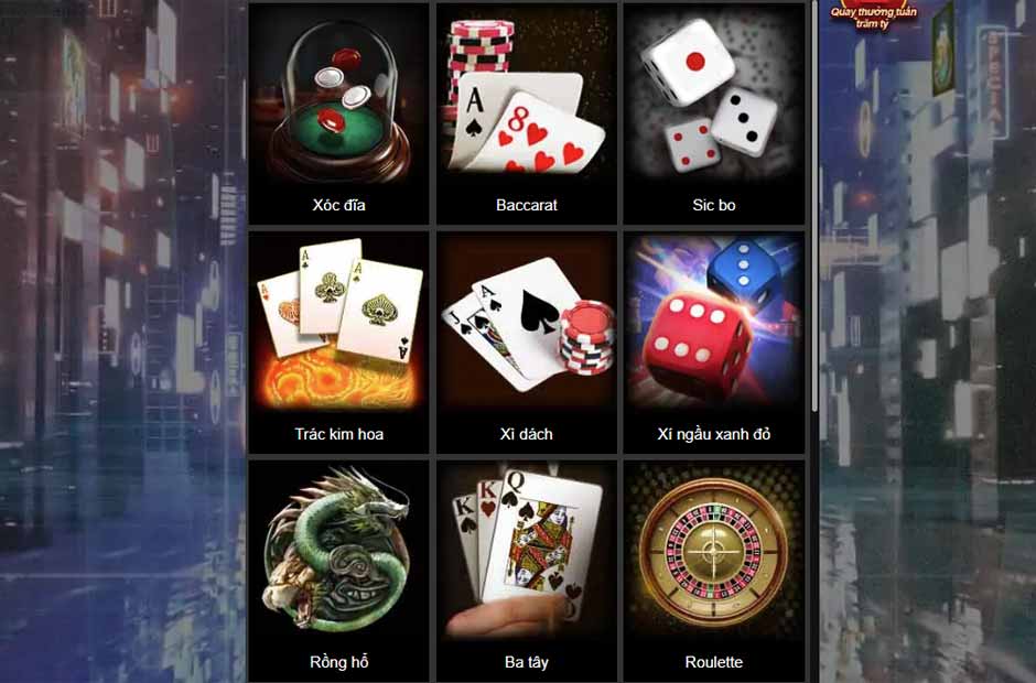 Danh mục game bài đa dạng dễ chơi