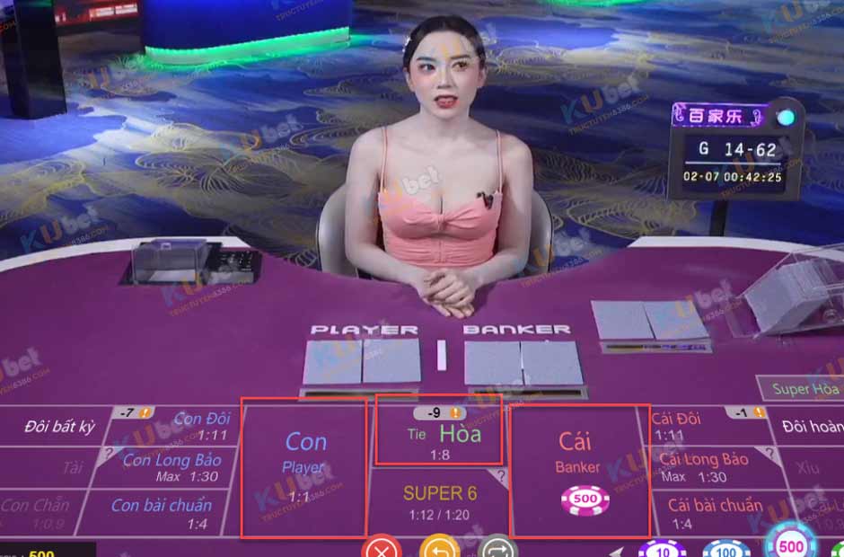 Chọn cửa cược phù hợp trong baccarat live