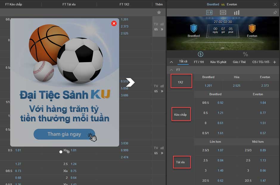 Các loại kèo thông dụng dễ chơi và