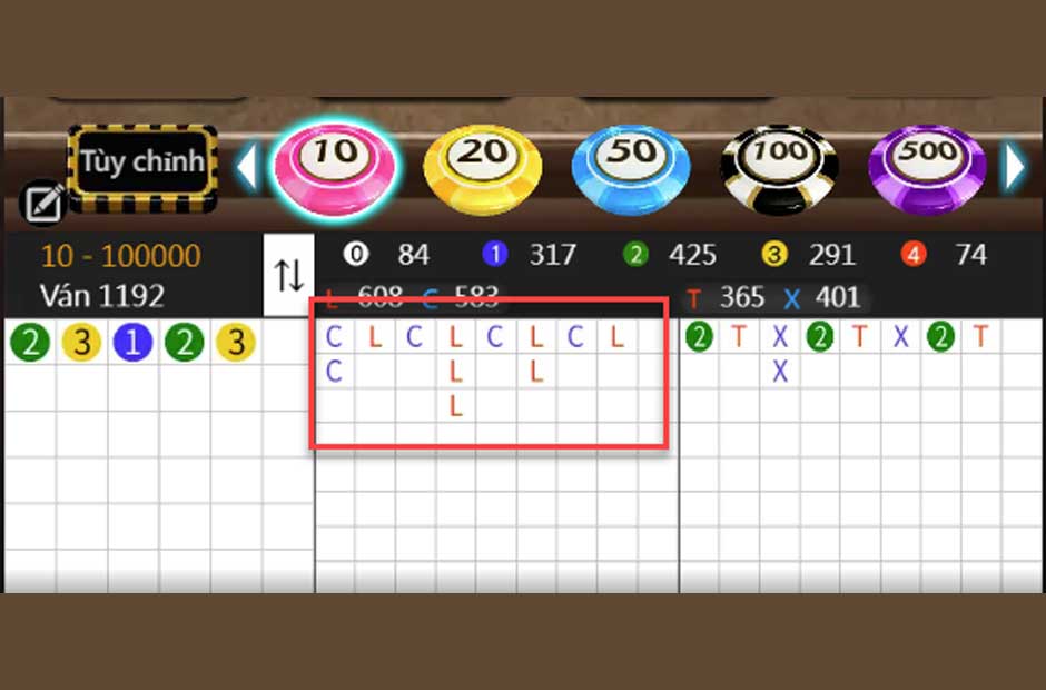 Quan sát lịch sử những ván game trước để có kế hoạch đặt cược